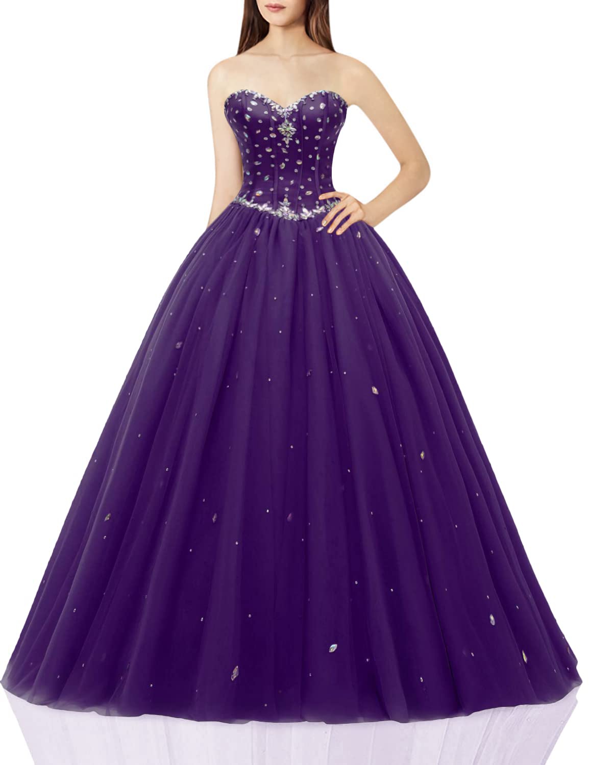 Elegant Sweetheart Neckline Ball Gown Tulle Quinceanera Dress for Women | Prom, Wedding, Formal Evening Gowns | Perfect for Quinceañeras, Prom Nights & Special Occasions