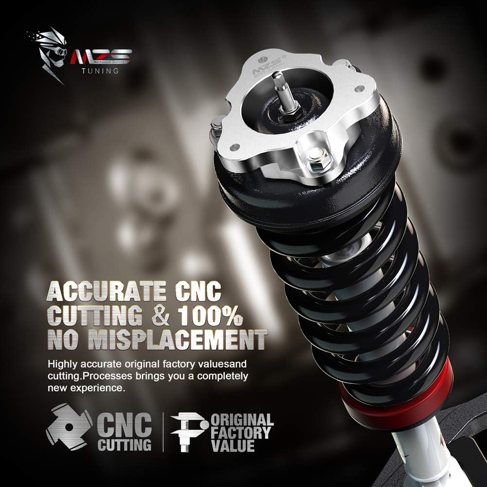 MZS 2 Inch Front Leveling Kit Lift Strut Spacers for 2007-2025 Chevy Tahoe, Silverado, GMC Sierra, Suburban, Yukon 1500 & 2007-2013 Avalanche (2WD/4WD) - Off-Road Suspension Upgrade for Better Ground Clearance