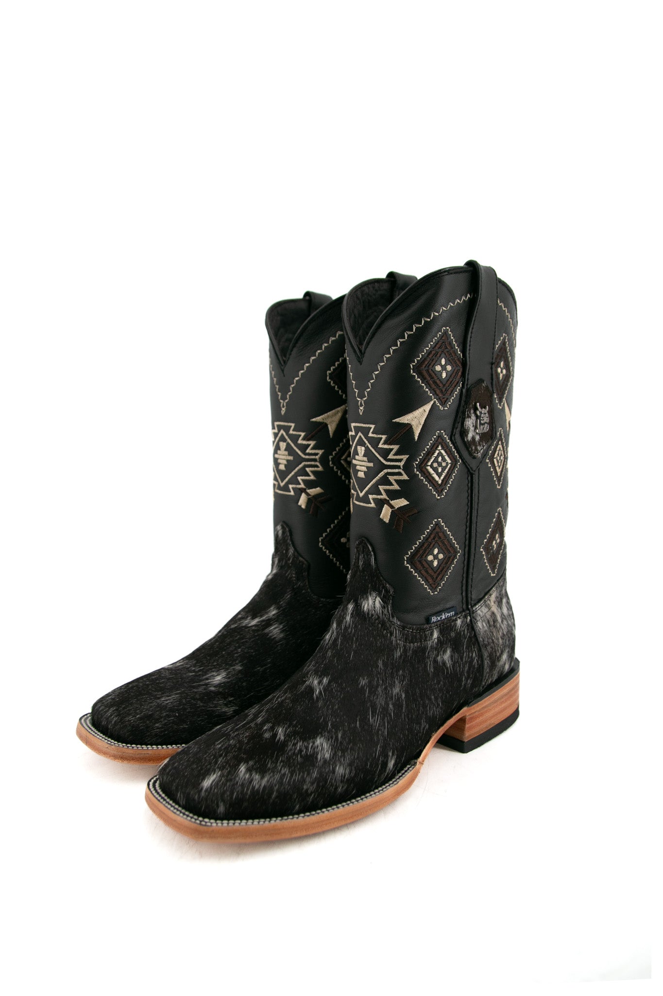 Authentic Men's Cowhide Square Toe Cowboy Boots - Size 6 - Western Style Boots for Country Music Festivals & Rodeo Events - Durable Leather Footwear for Cowboy Fashion & Outdoor Adventures