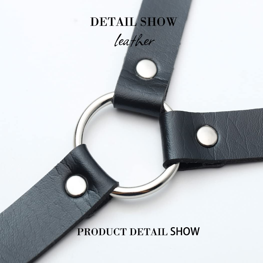 Foyte Punk Leather Body Chain - Sexy Black Harness Belt & Waist Chains for Women | Nightclub, Rave, Belly Dance & Festival Accessories | Gothic Body Jewelry for Parties & Cosplay