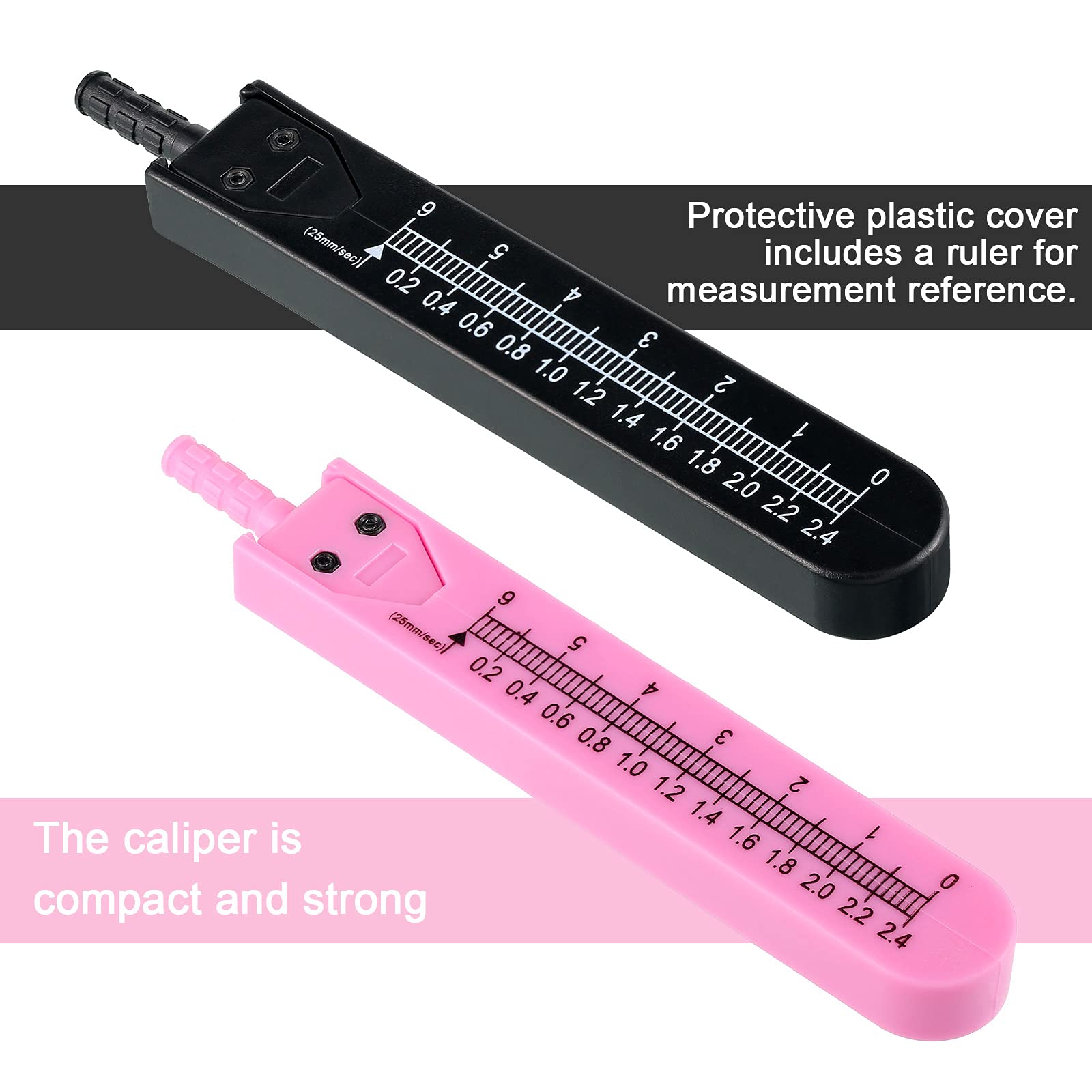 EKG Caliper ECG Calipers - Precision Measuring Tool with Ruler for Electrocardiogram Drafting & Nursing (2-Piece Set, Pink & Black) - Ideal for Medical Students, Nurses & Healthcare Professionals