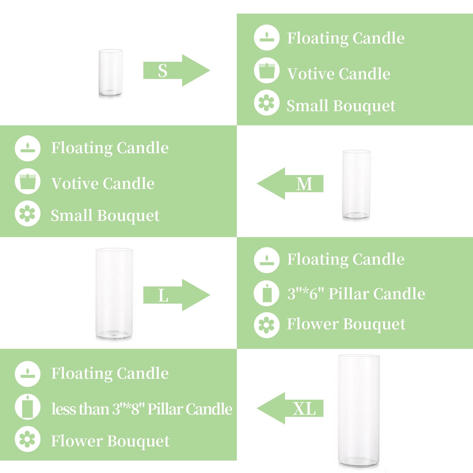 30-Piece Clear Glass Cylinder Vase Set - Modern Hurricane Candle Holders for Wedding Centerpieces, Floating Candles & Flower Arrangements - Bulk Cylinder Vases for Home Decor, Party & Event Table Decorations