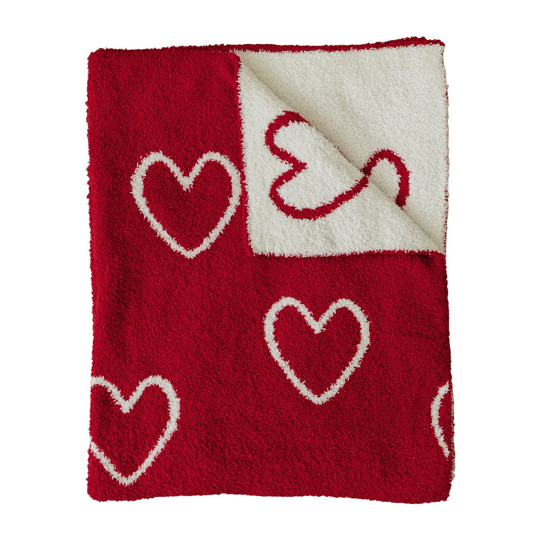 Cozy Heart Plush Blanket - Soft Fluffy Throw Blanket for Cuddling, Gifts, Bedroom & Couch - Valentine's Day, Anniversary & Christmas Presents