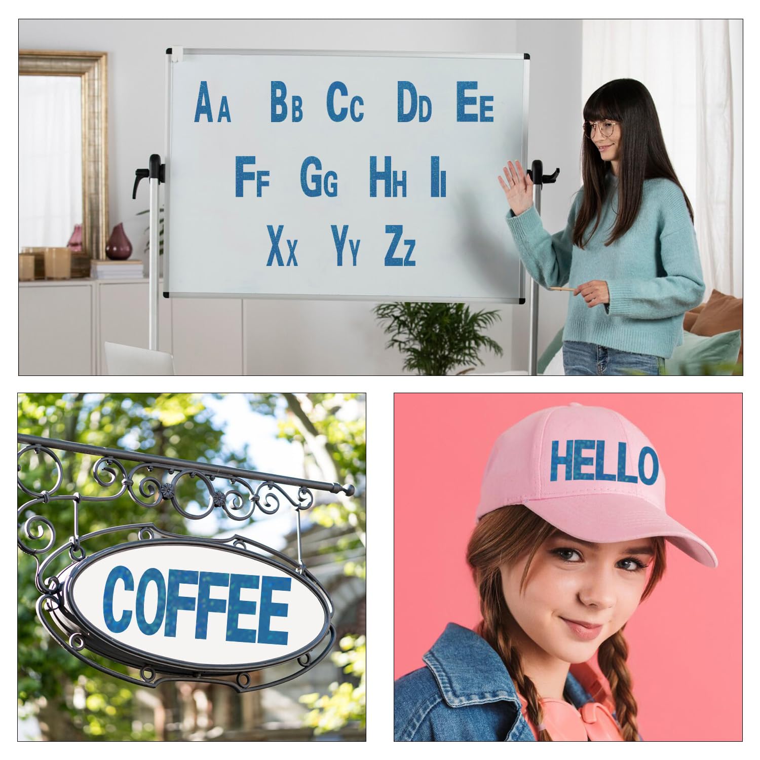 Starboling Self-Adhesive Vinyl Letter Stickers - 2 Inch & 1 Inch Dark Blue Alphabet Stickers for Mailbox Numbers, DIY Crafts, Outdoor Signs, Walls, Windows, Doors & Car Posterboard | Perfect for Home Decor, Address Marking & Creative Projects