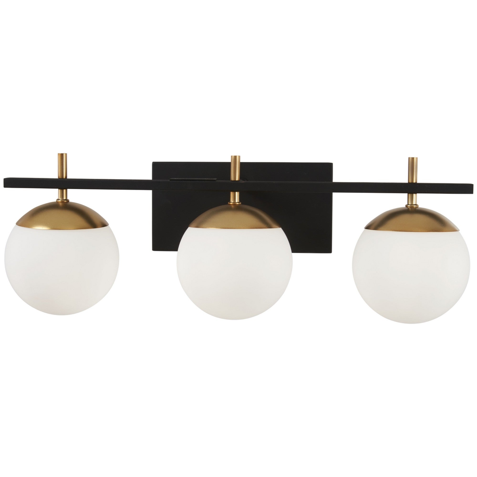 Alluria 24 Inch 3-Light Bathroom Vanity Light Fixture - Black and Gold Finish for Modern Bathroom, Powder Room or Dressing Area Lighting