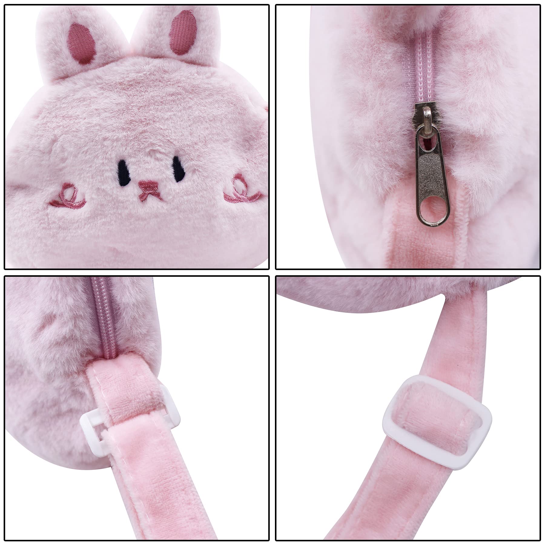 Adorable Cartoon Plush Animal Crossbody Bag for Women & Girls - Cute Fluffy Shoulder Purse, Messenger Satchel Handbag - Perfect for School, Travel, Shopping & Daily Use