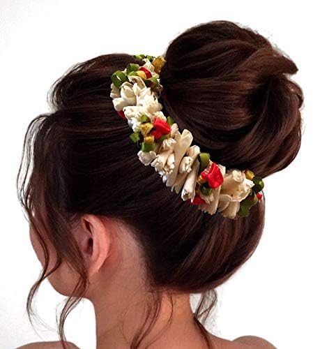 White Gajra Hair Flare Accessories for Women - Pack of 1 | Elegant Juda Bun Hair Jewelry for Weddings, Parties & Special Occasions