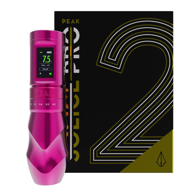 Peak Solice Matte Pink Pro V2 Tattoo Pen Machine - Professional Tattoo Kit for Artists & Beginners | Perfect for Fine Line, Shading & Coloring Work