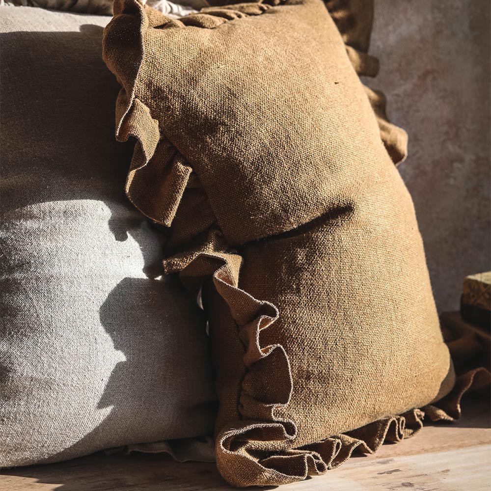 Premium Heavyweight Linen Pillow Cover - Mustard Yellow - Breathable & Durable Home Decor for Living Room, Bedroom, or Sofa
