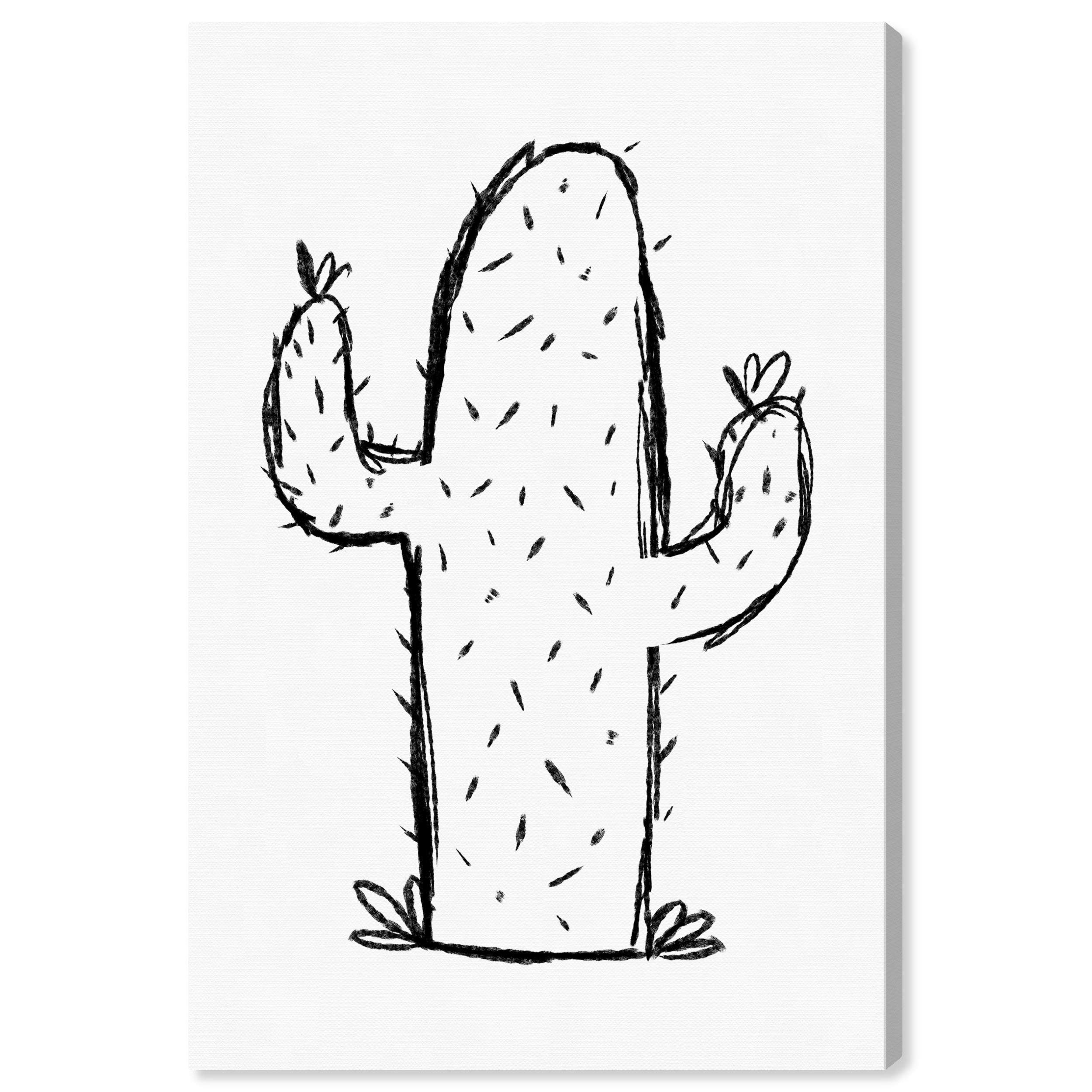 Oliver Gal Artist Co. Cactus Sketch Wall Art - 20x30 Inch Black & White Botanical Canvas Prints for Living Room, Bedroom, Office Décor | Modern Home Wall Decor