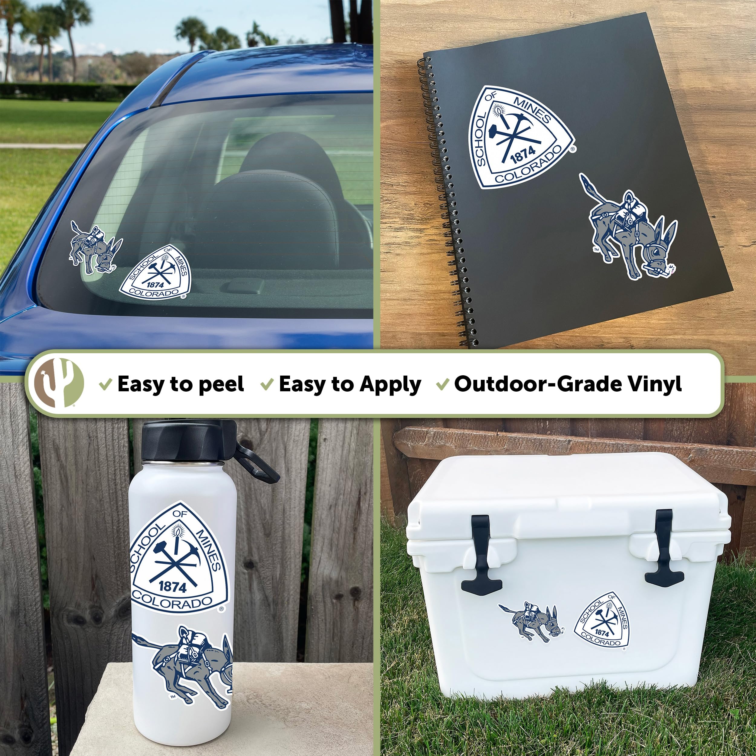 Colorado School of Mines Orediggers Vinyl Decal Sticker Set - 4 Inch Waterproof Laptop, Water Bottle, Car & Scrapbook Decals - Perfect for School Spirit, College Pride & Fan Accessories (Set of 4)