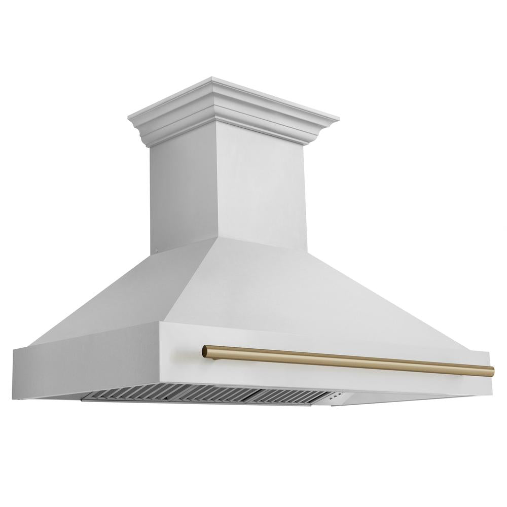 ZLINE Autograph Edition 48-inch Professional Kitchen Package - Stainless Steel Dual Fuel Range & Range Hood with Champagne Bronze Accents (2AKP RARH48 CB) | Premium Cooking Appliance Set for Gourmet Chefs & Home Kitchens