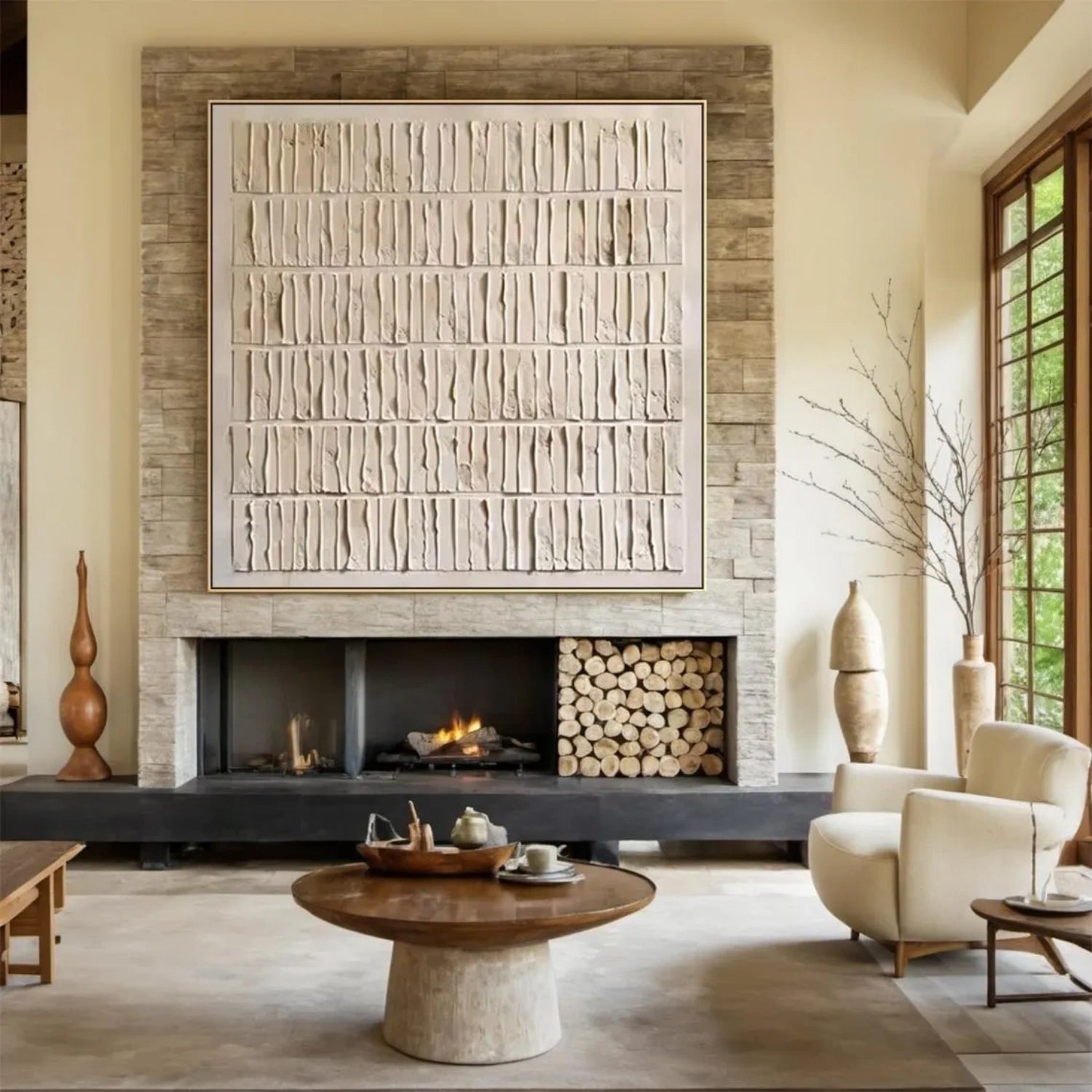 Beige & Brown Abstract Wall Art Print #BB127 - Modern Home Decor for Living Room, Bedroom & Office