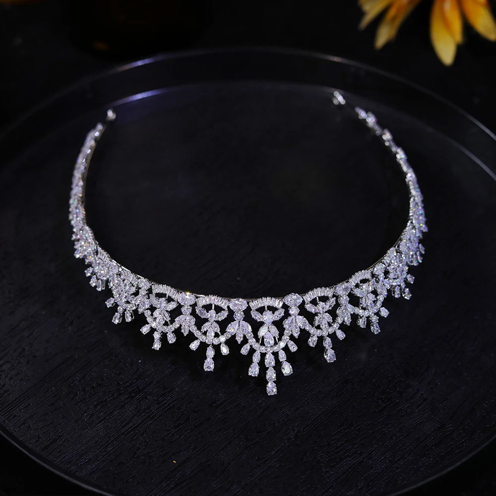 Sparkling Bridal Tiara Headband with Crystal Cubic Zirconia – Elegant Wedding Hair Accessory for Brides, Bridesmaids & Prom – Perfect for Weddings, Formal Events & Special Occasions