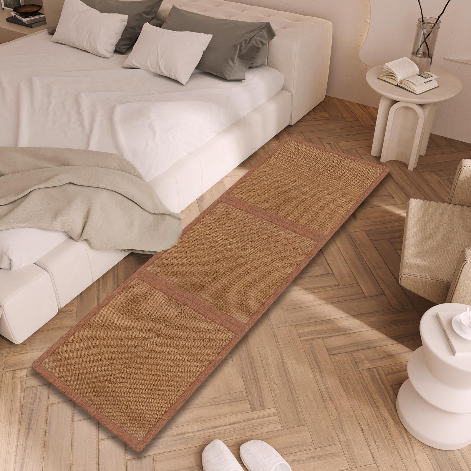 Japanese Tatami Mat - 3PCS 2x2 Ft Natural Rattan Futon Floor Mattress for Sleeping, Meditation & Yoga | Brown Rattan Area Rugs | Perfect for Zen Decor, Japanese Tea Rooms & Home Yoga Studios