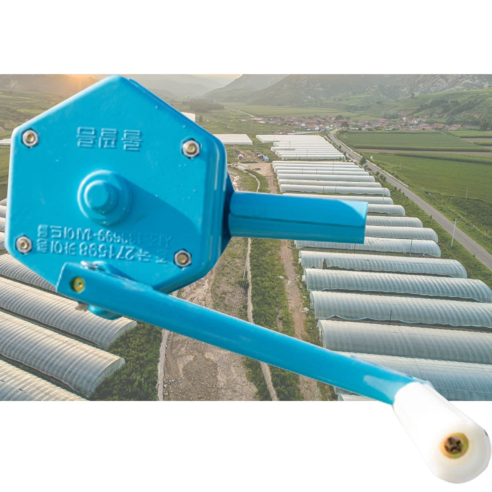 ZSMLB Manual Greenhouse Window Opener & Film Roll Up Machine - 120m Max Length, Hand Crank Ventilation Winch for Farm/Ranch Greenhouses | Perfect for Temperature Control & Plant Growth