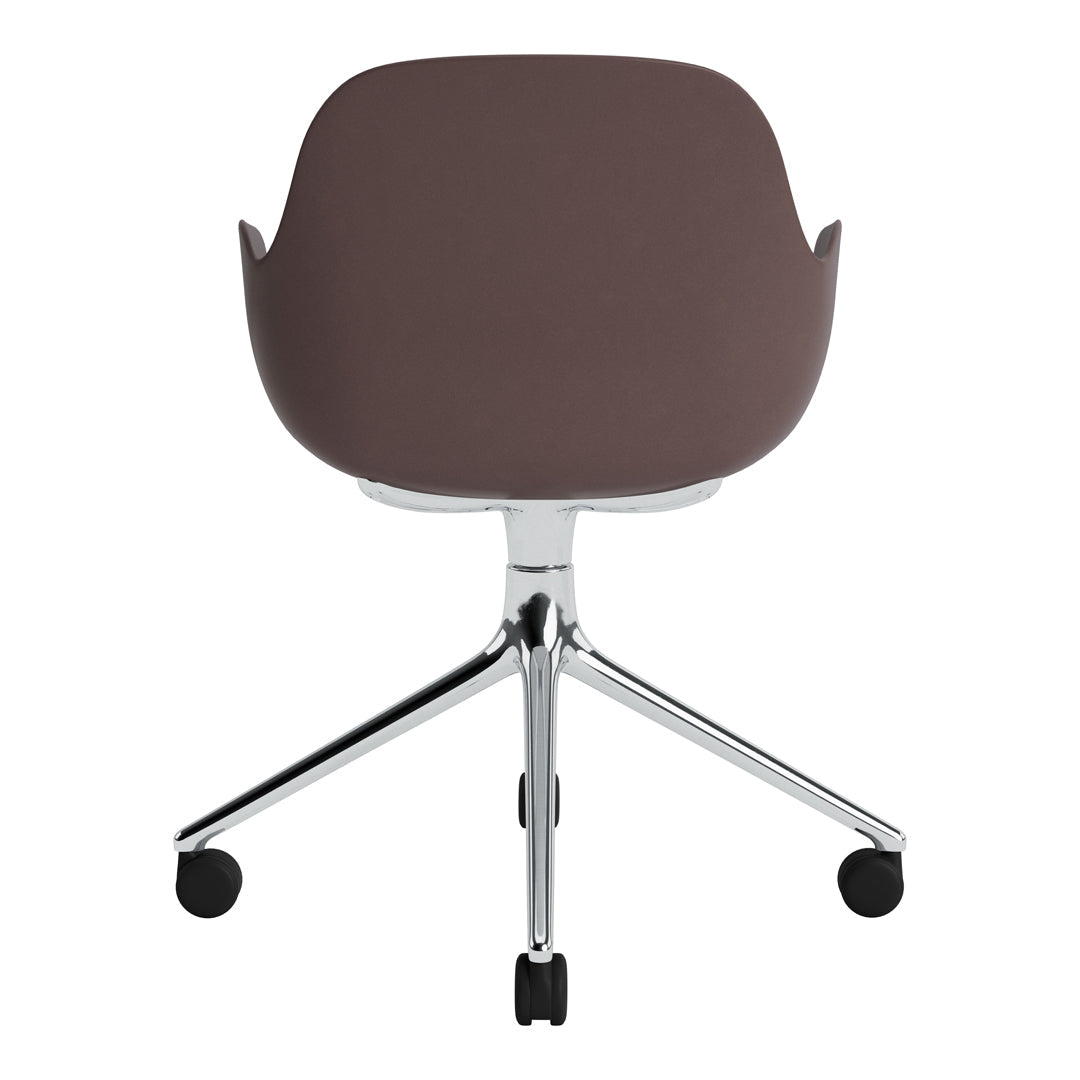 Modern Form Armchair with 4-Wheel Swivel Base - Ergonomic Office Chair for Home & Workspace - Perfect for Desks, Living Rooms, and Study Areas