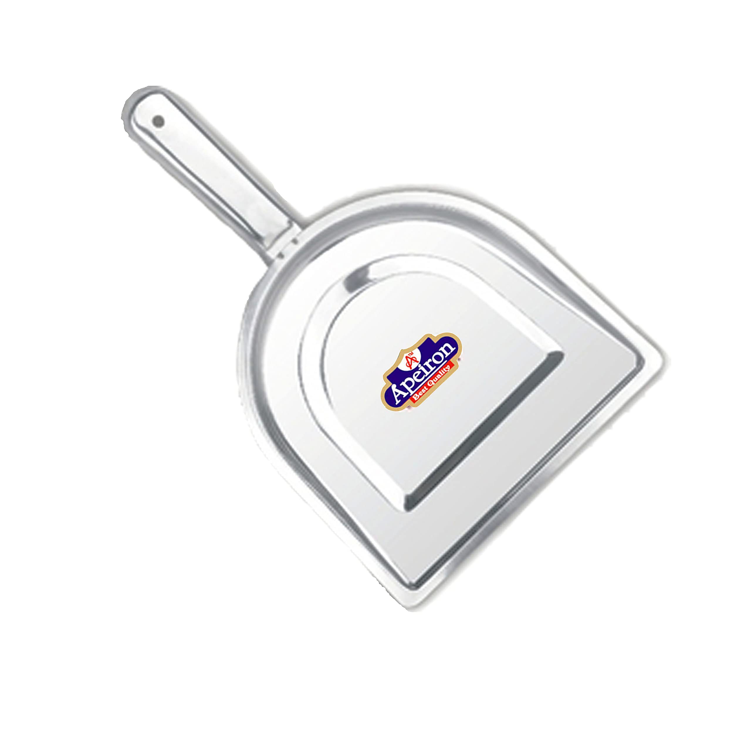 Apeiron Stainless Steel Cleaning Dustpan - Oval Design, Silver, 29.5cm for Kitchen, Garden & Office Use | Perfect for Hard Floors, Pet Hair & Outdoor Cleaning | Pack of 1