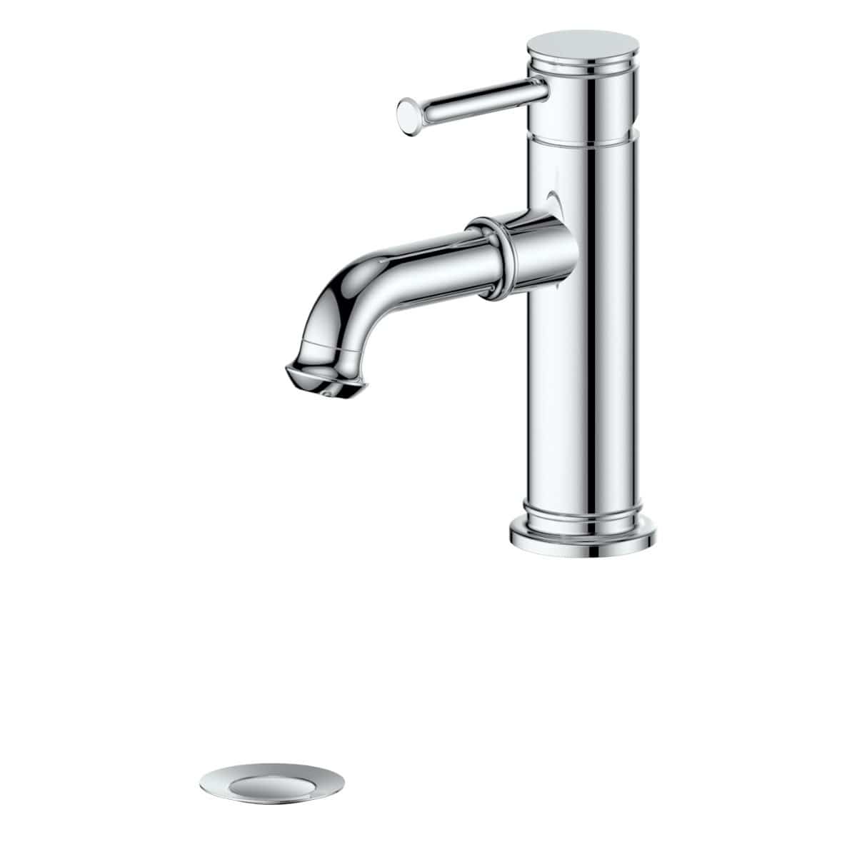 ZLINE Carnelian Bathroom Faucet - Modern Single Handle Deck Mount Bathroom Sink Faucet with Pop-Up Drain, Perfect for Bathroom Vanity and Powder Room Renovations