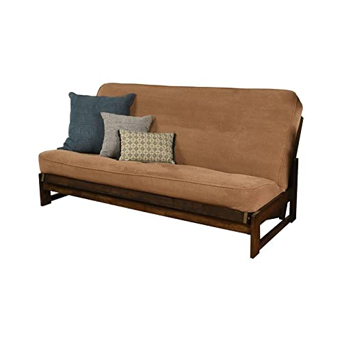 Premium Kodiak Full-Size Futon Cover - Soft Marmont Mocha Brown Fabric - Perfect for Living Rooms, Dorms & Guest Rooms