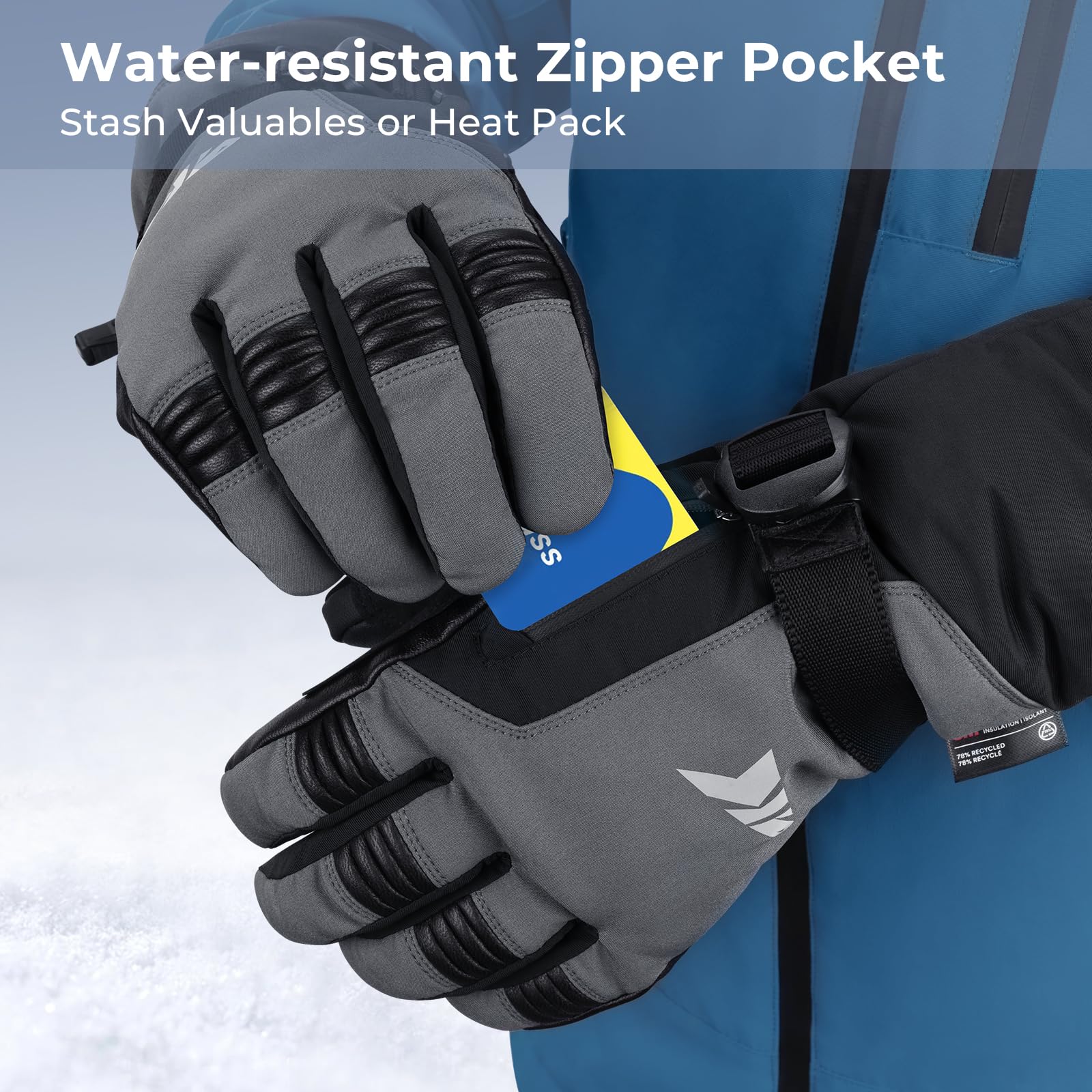 KastKing IceRiver Fishing Gloves - 100% Waterproof Cold Weather Gloves for Men & Women - Durable Winter Gloves for Ice Fishing, Hunting & Outdoor Sports - Perfect for Skiing, Snowboarding & Winter Adventures