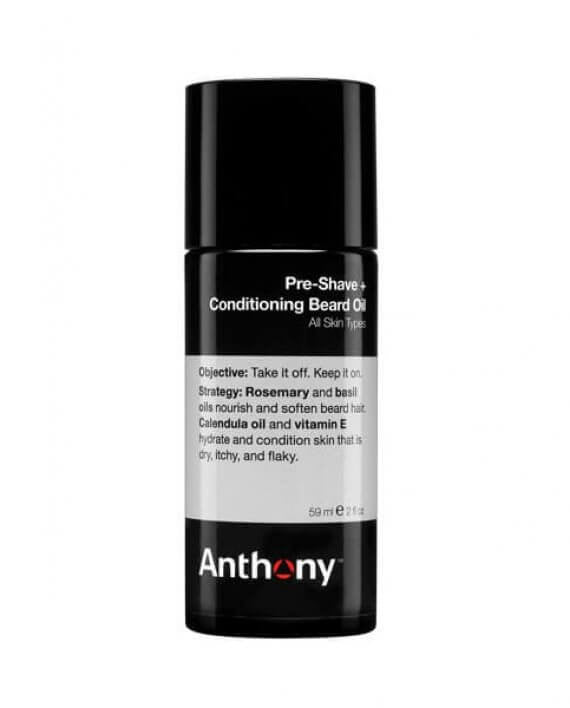 Anthony Pre Shave & Conditioning Beard Oil - 2 fl oz (59 ml) for Men - Softens & Hydrates Facial Hair - Ideal for Daily Grooming & Pre-Shave Routine