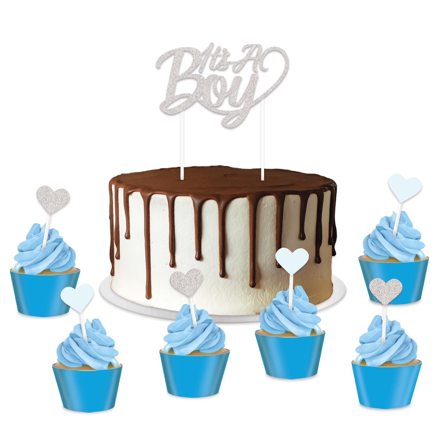 12 Pack Beistle It's A Boy Cake Toppers - Baby Shower Decorations for Gender Reveal Parties & Newborn Celebrations