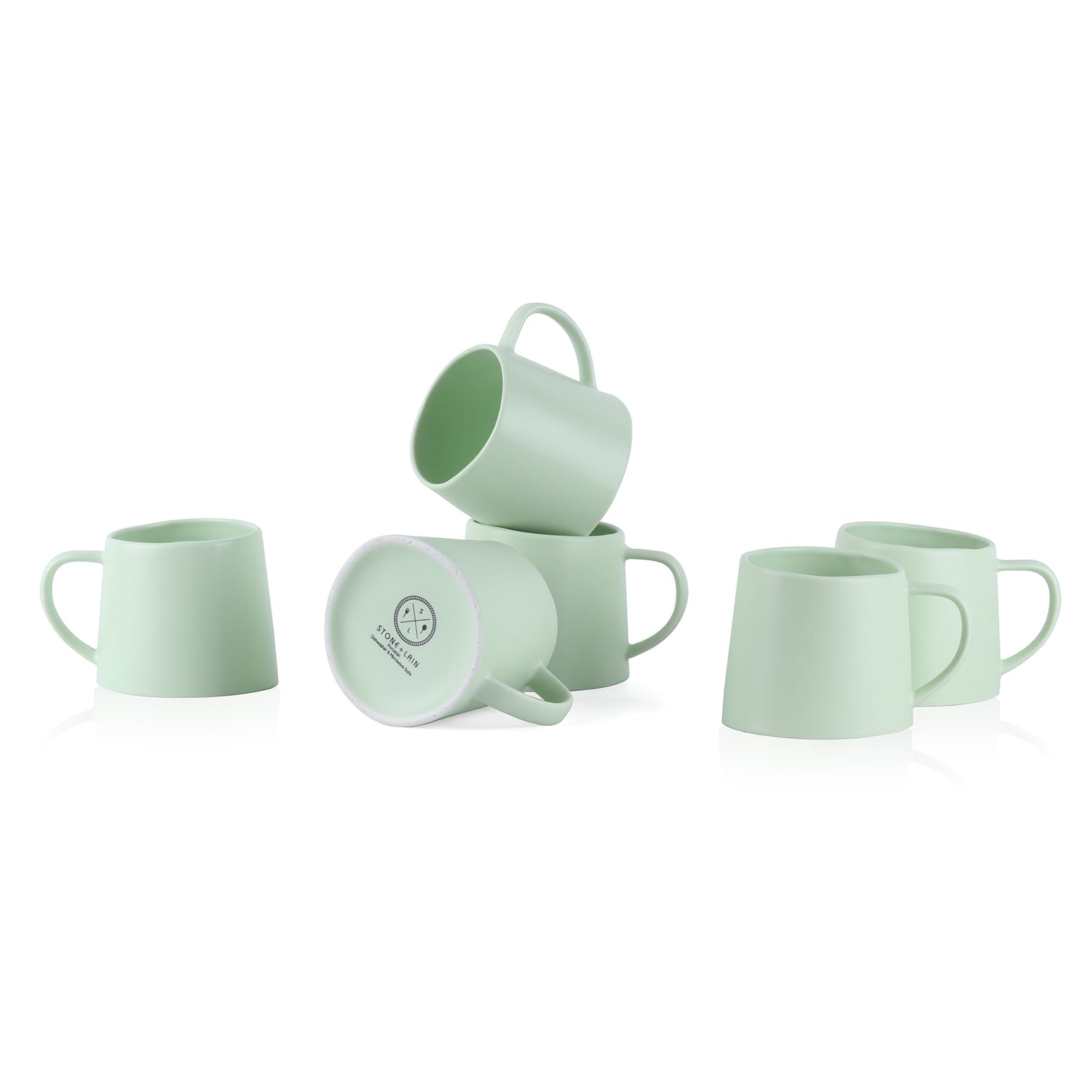 Premium Delilah Porcelain Coffee Mug Set - 6 Pack, Elegant Ceramic Tea Cups for Home, Office & Gifts - Dishwasher & Microwave Safe