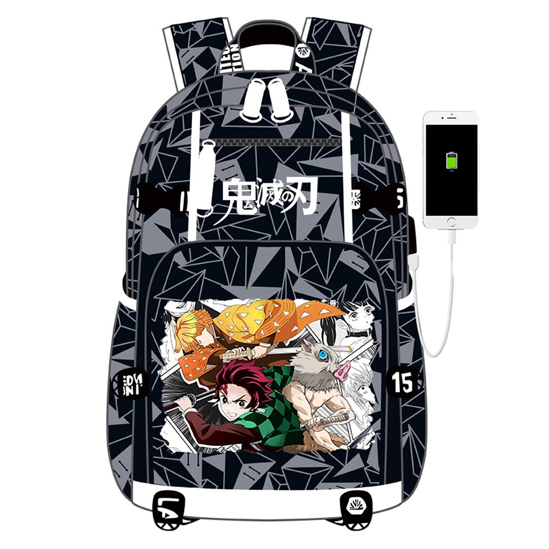 **Demon Slayer Anime Backpack - Stylish Kimetsu no Yaiba School Bag for Students, Daypack & Bookbag - Perfect for School, Travel & Cosplay**