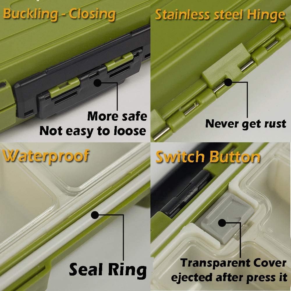 **Waterproof Portable Fishing Tackle Box Organizer - Plastic Storage for Lures, Hooks, Beads & Jewelry - Compact Utility Box for Trout Fishing, Camping & Outdoor Adventures**