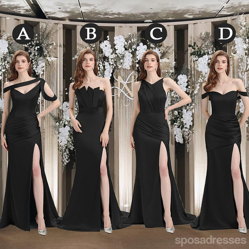Affordable Mismatched Black Mermaid Bridesmaid Dresses - WG932 | Elegant Formal Wedding Party Attire for Bridesmaids & Special Occasions
