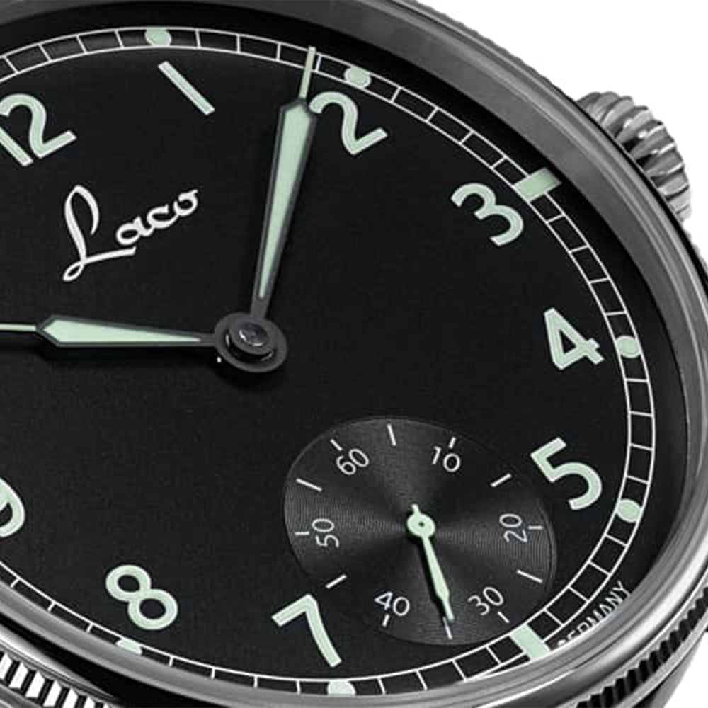 Navy Bremerhaven Handwinding 42.5mm Black Leather Strap Watch - Classic Dress Watch for Men, Perfect for Business, Formal Events & Everyday Wear