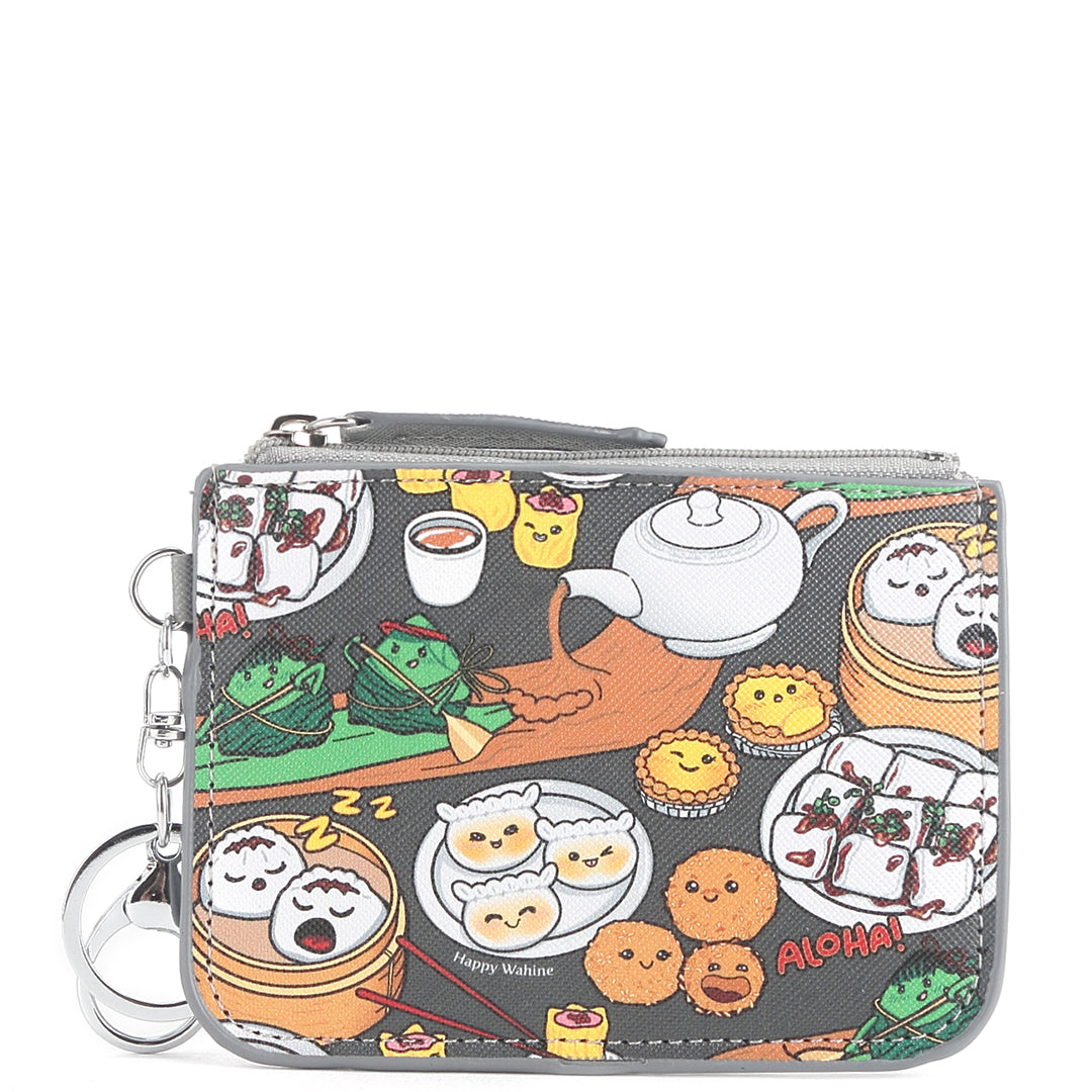 May Dim Sum Grey Card Holder - Slim RFID Blocking Wallet for Credit Cards & IDs - Perfect for Travel, Work, and Everyday Use