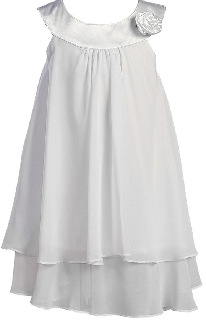 Hand Rolled Rose Chiffon A-Line Flower Girl Dresses for Little Girls - Perfect for Weddings, Parties & Special Occasions
