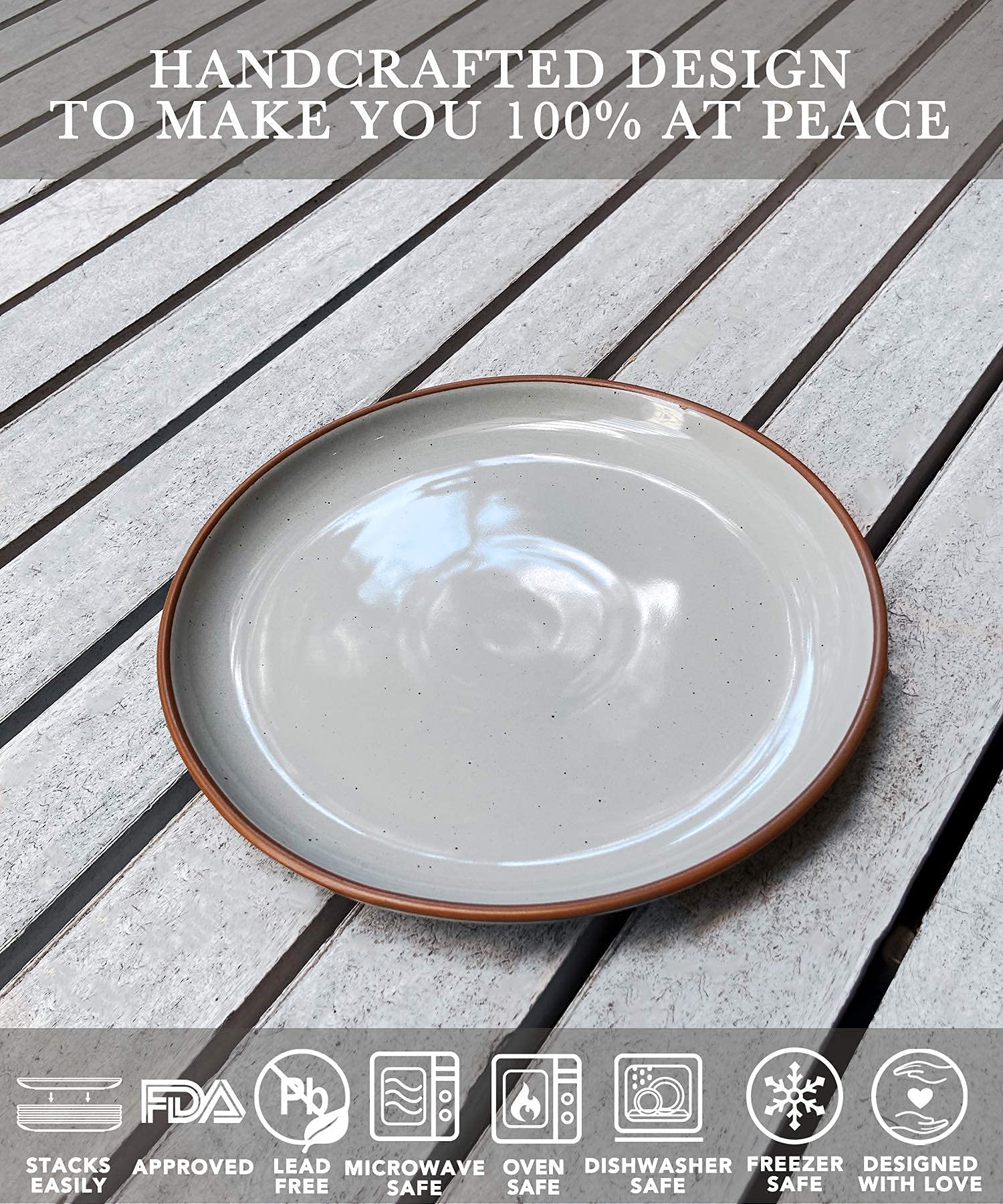 Premium Mora Ceramic Bowls & Plates Set - 16-Piece Earl Grey Dinnerware Collection, Microwave & Oven Safe, Dishwasher Friendly - Perfect for Breakfast, Salad, Cereal & Family Dining