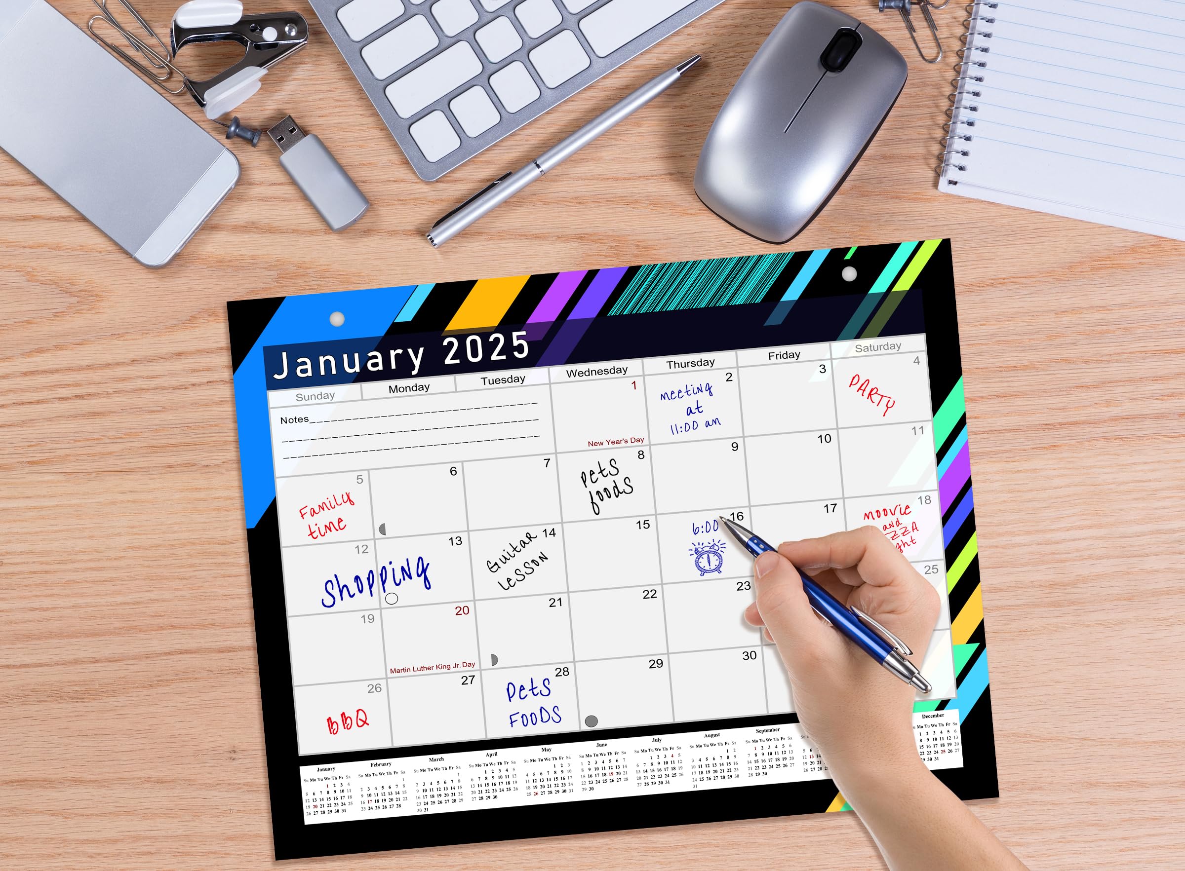 2024-2025 18-Month Magnetic & Desk Calendar - Wall/Desktop Planner with Stickers - Perfect for Office, Home, School & Gift Giving (Edition #13)