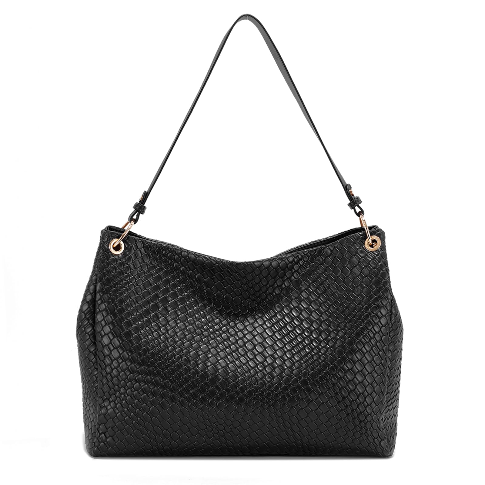 Stylish Woven Tote Bag for Women - Large Capacity Top Handle Shoulder Bag - Perfect for Work, Travel & Shopping (Hobo Bag)