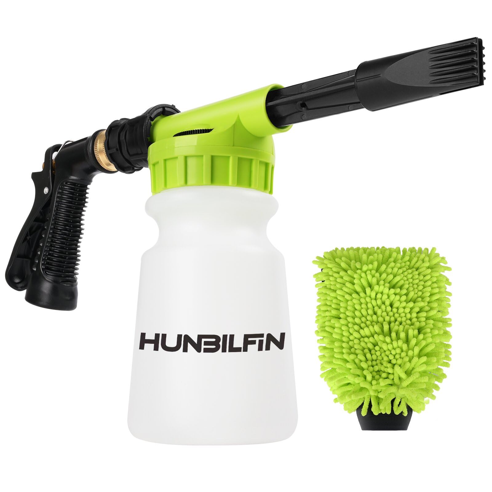 Premium Car Wash Foam Gun with Microfiber Mitt - High Pressure Foam Blaster for Auto Detailing - Garden Hose Sprayer for Car Cleaning - Perfect Car Accessory Gift for Men - Use for Washing Cars, Trucks, Motorcycles & Outdoor Cleaning