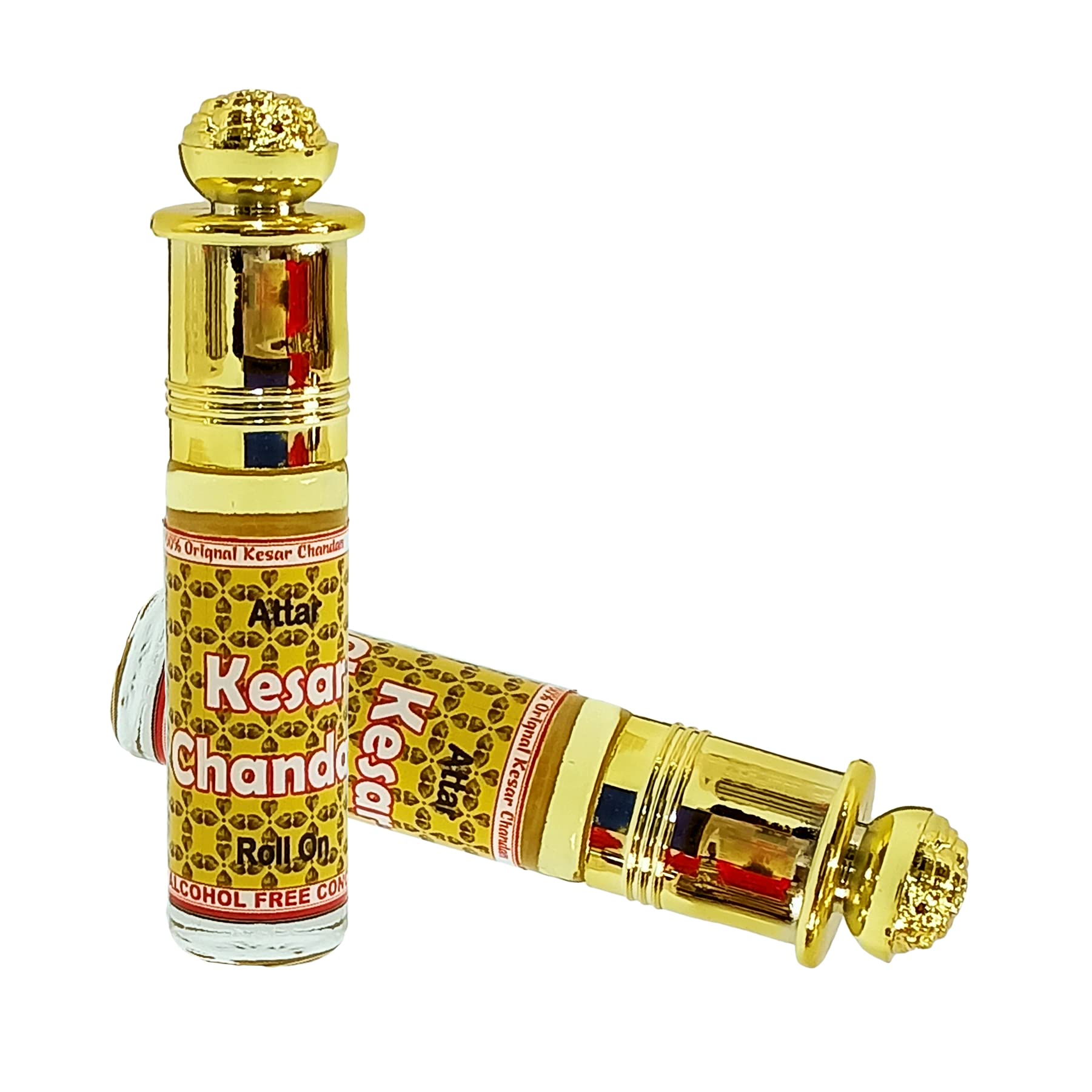INDRA SUGANDH BHANDAR Kesar Chandan Attar - 6ml Long Lasting Roll-On Perfume Oil for Meditation & Aromatherapy | Stress Relief, Mind Relaxation & Spiritual Well-Being