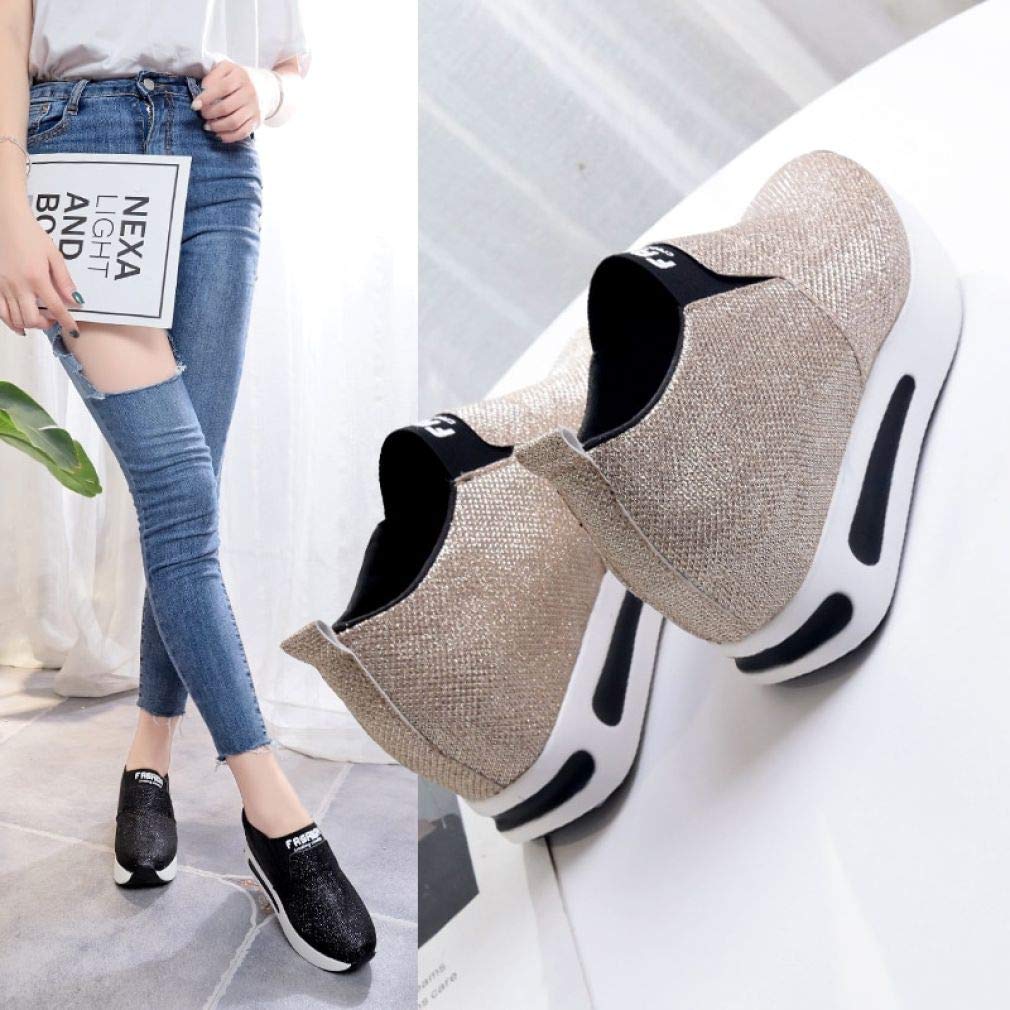 Women's Casual Platform Loafers - Breathable Slip-On Walking Shoes with Height Increase | Comfortable Fashion Sneakers for Everyday Wear, Office & Travel