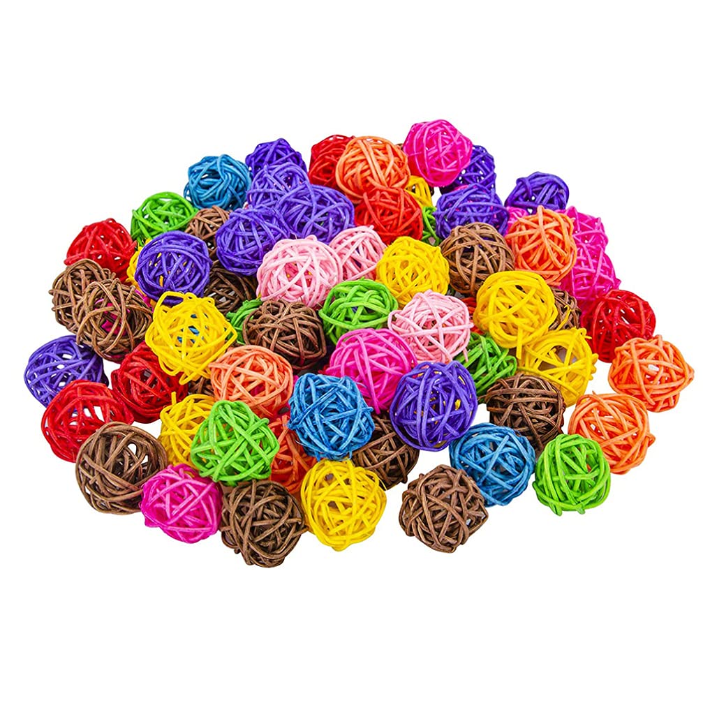 Balacoo 50PCS Natural Grass & Vine Bird Chewing Toys - Safe Parrot, Parakeet, Cockatiel Chew Toys for Small Birds | Perfect for Cage Enrichment & Beak Exercise