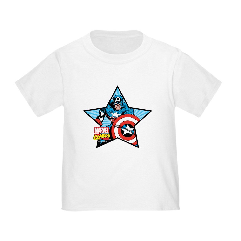 Captain America Star Toddler T-Shirt | Superhero Kids Tee for Boys & Girls | Perfect for Birthday Gifts & Playdates