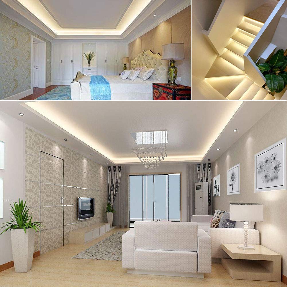 16.4ft/5m LED Strip Lights 2400 LEDs COB Light Strip - 48000LM Super Bright Dimmable Non-Waterproof LED Tape Light - Warm White 3500K - Even Lighting for Home, Bedroom, Kitchen, Cabinet, and Party Decorations