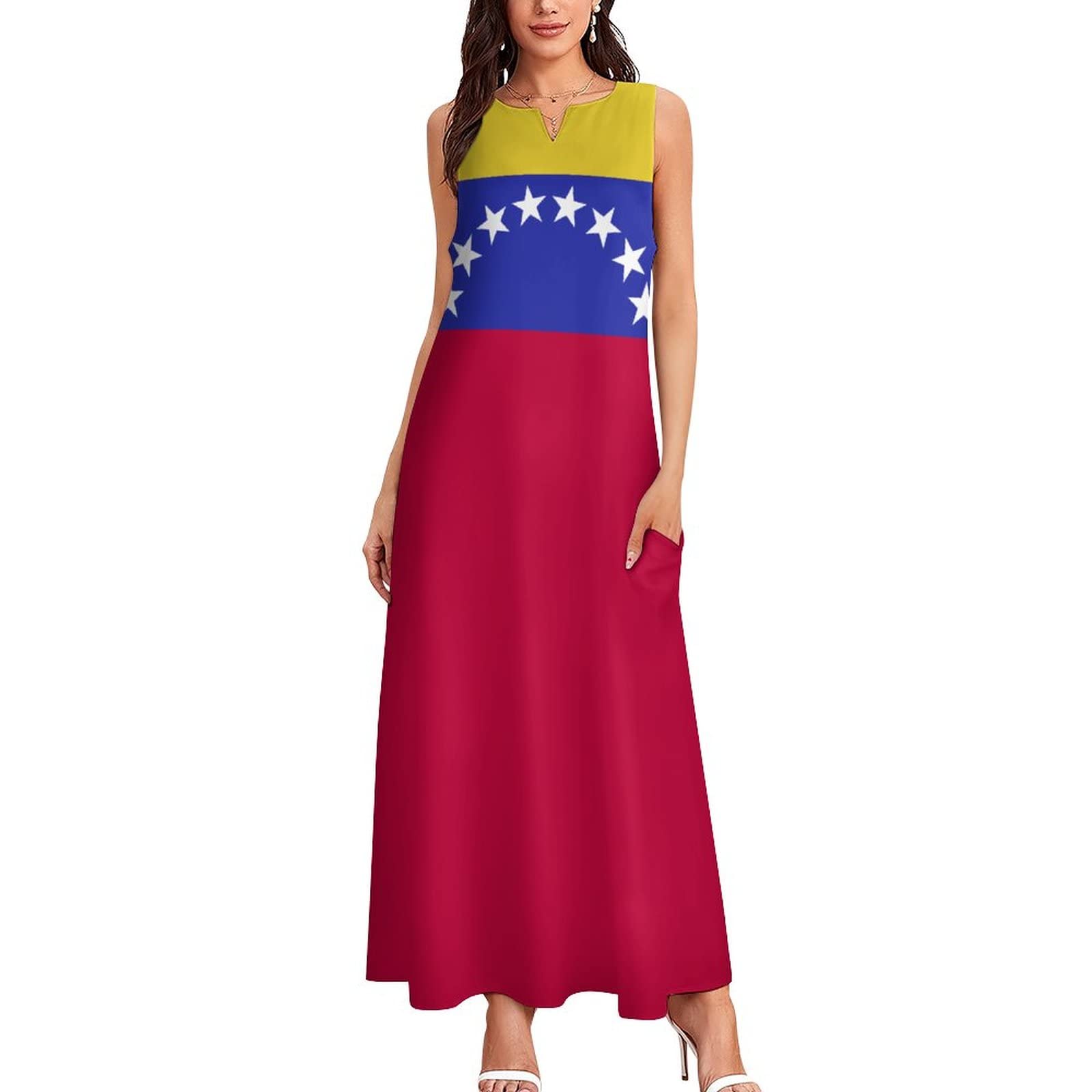 Venezuela Flag Print Women's Casual Summer Dress - Stylish & Comfortable Fashion Top for Beach, Travel & Everyday Wear