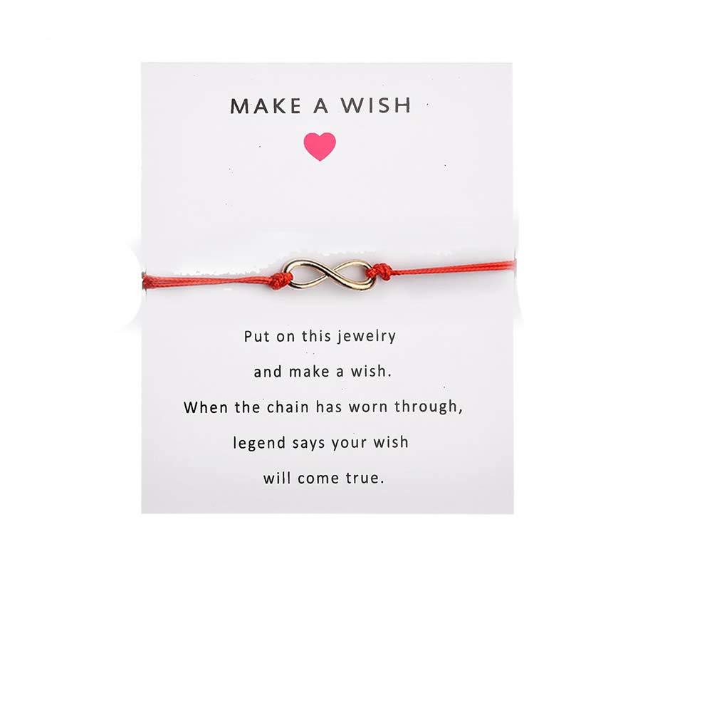 Sexy Sparkles 3-Piece Infinity Symbol Wax Rope Card & Adjustable Wish Bracelet Set - Perfect for Birthdays, Gifts, and Spiritual Jewelry Collection