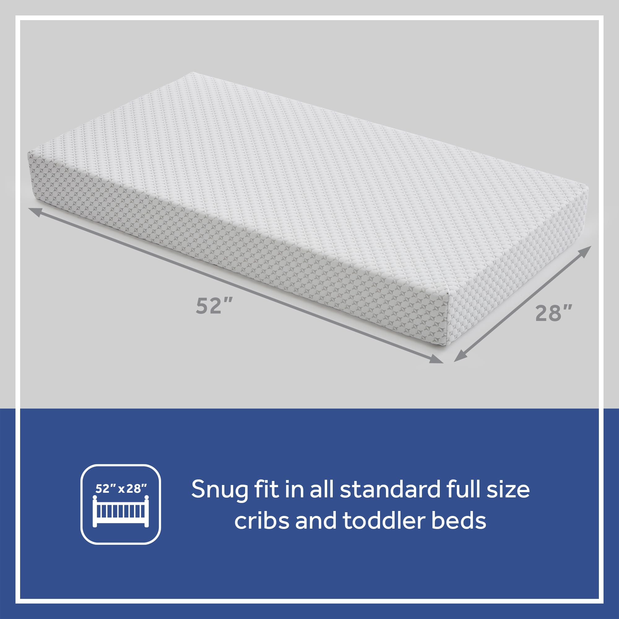 SEALY BABY OmniPedic Refresh Breathable 2-Stage Waterproof Crib & Toddler Mattress | Removable Knit Cover | GREENGUARD Gold Certified | Safety Tested | Made in USA | 52