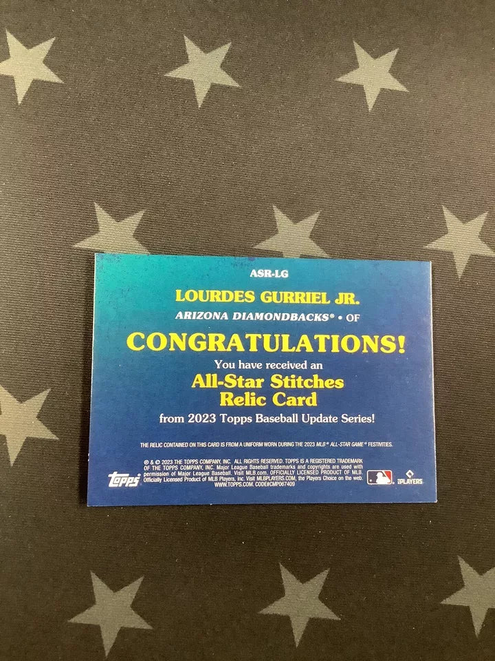 2023 Topps Update Lourdes Gurriel Jr All Star Stitches /25 - Limited Edition Baseball Trading Card for Collectors & Fans - Perfect for Sports Memorabilia Collections & Gift Giving