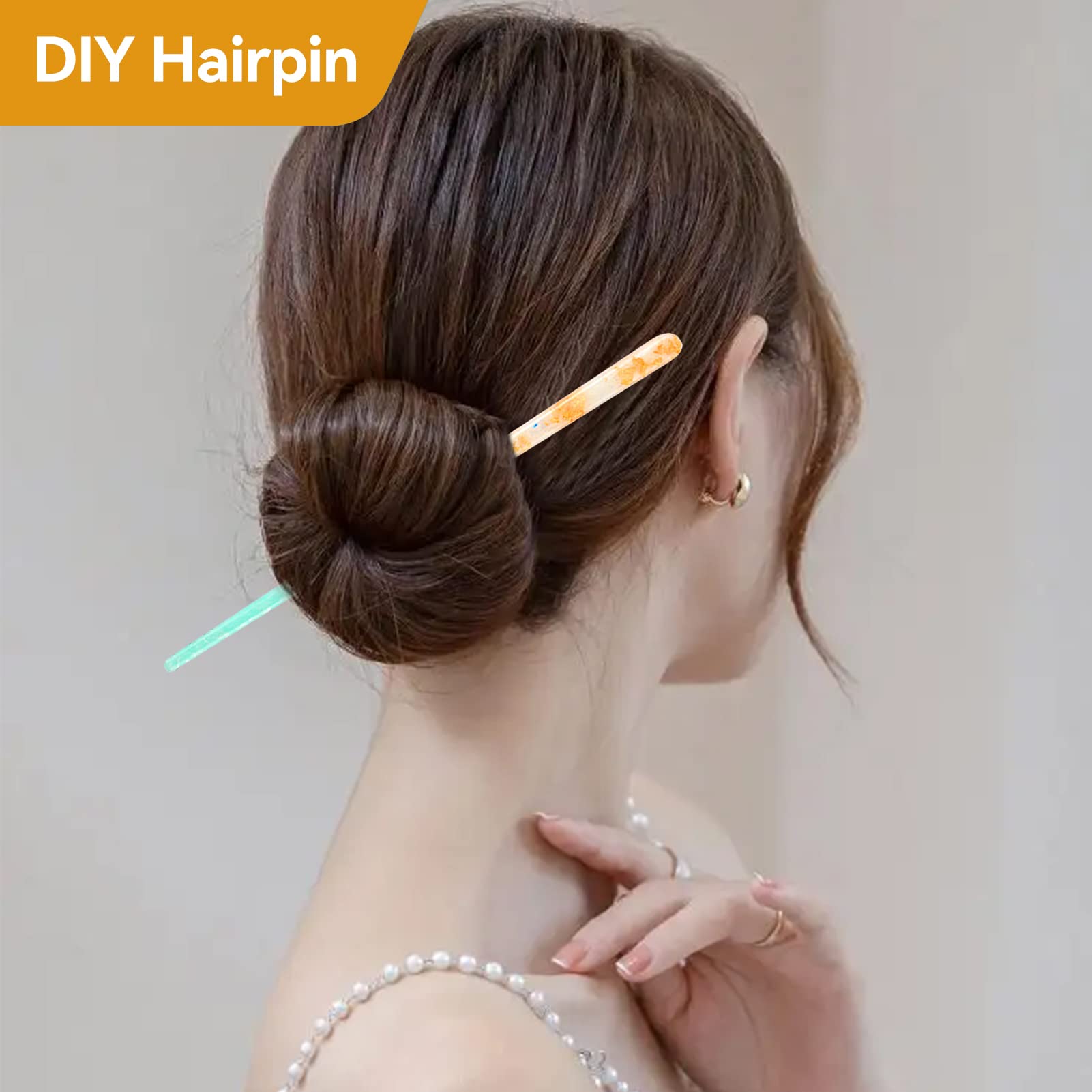 5pcs Silicone Resin Hairpin Molds for DIY Jewelry Making - Hair Chopsticks Epoxy Casting Molds, Crafting Tools for Hair Accessories & Jewelry - Perfect for Handmade Gifts, Wedding Favors, and DIY Craft Projects