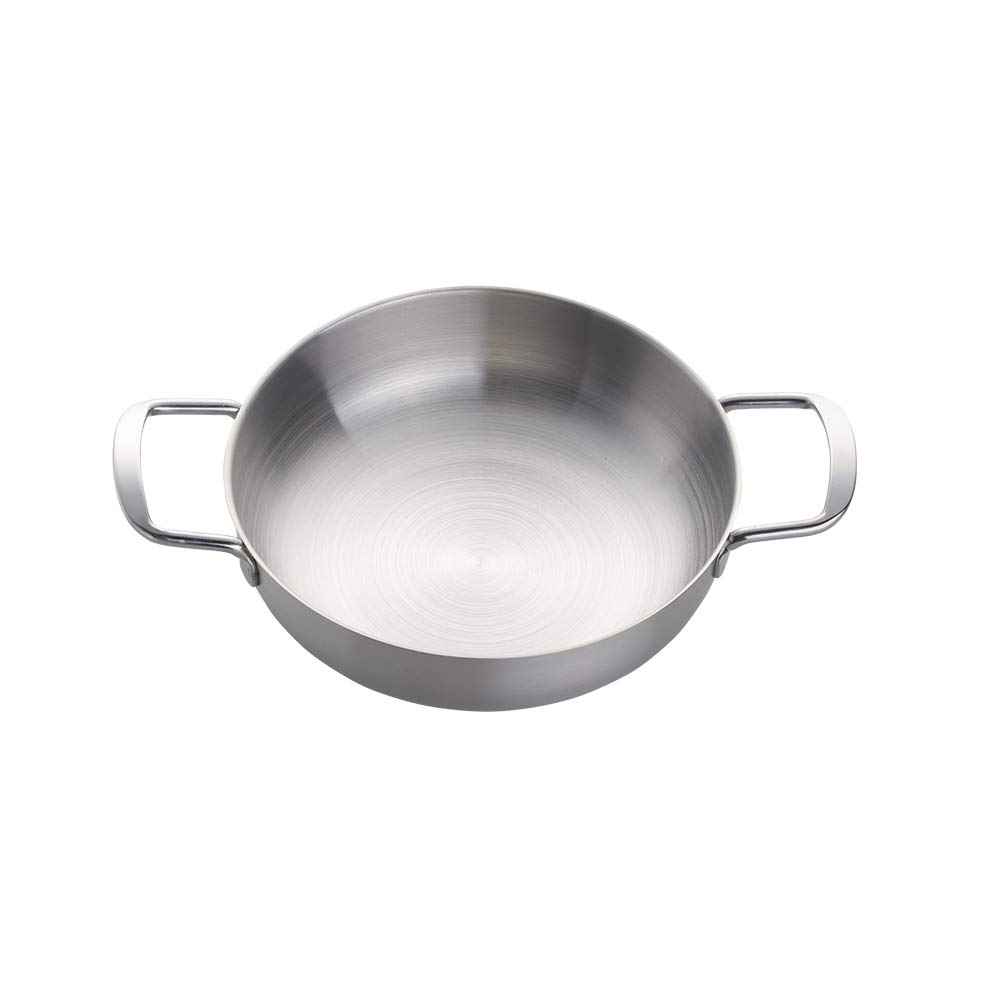 8in Stainless Steel Everyday Pan - Korean Noodle Ramen Pot & Small Stockpot for Home, Camping & Outdoor Cooking | Dishwasher Safe & Oven Safe | Perfect for Ramen, Soup & Stews (Silver)