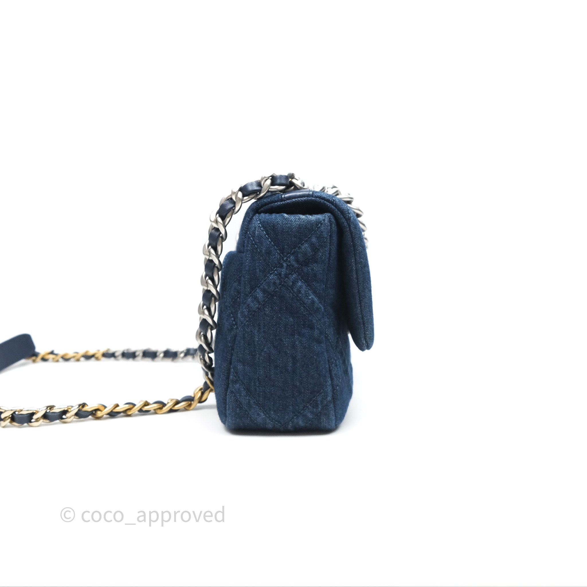 Chanel 19 Small Denim Bag with Mixed Hardware - Luxury Crossbody Flap Bag for Women | Perfect for Date Night, Office & Travel